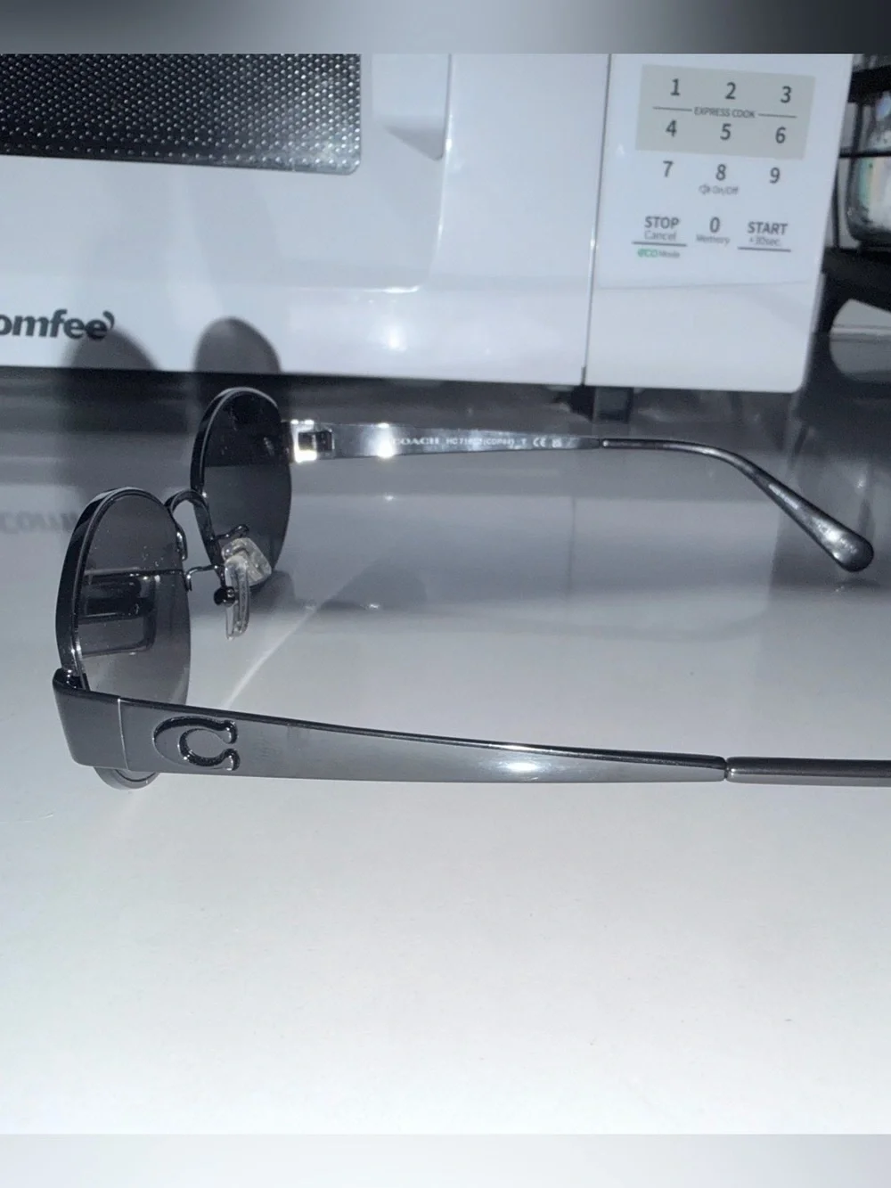 Coach Rimless Round Sunglasses in Gunmetal
